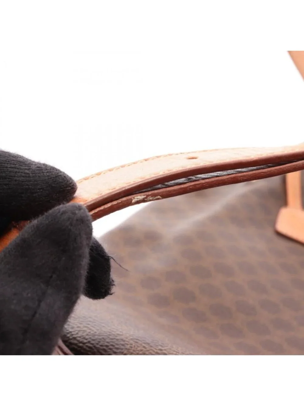 Celine Backpack Macadam Brown Dark Canvas Leather